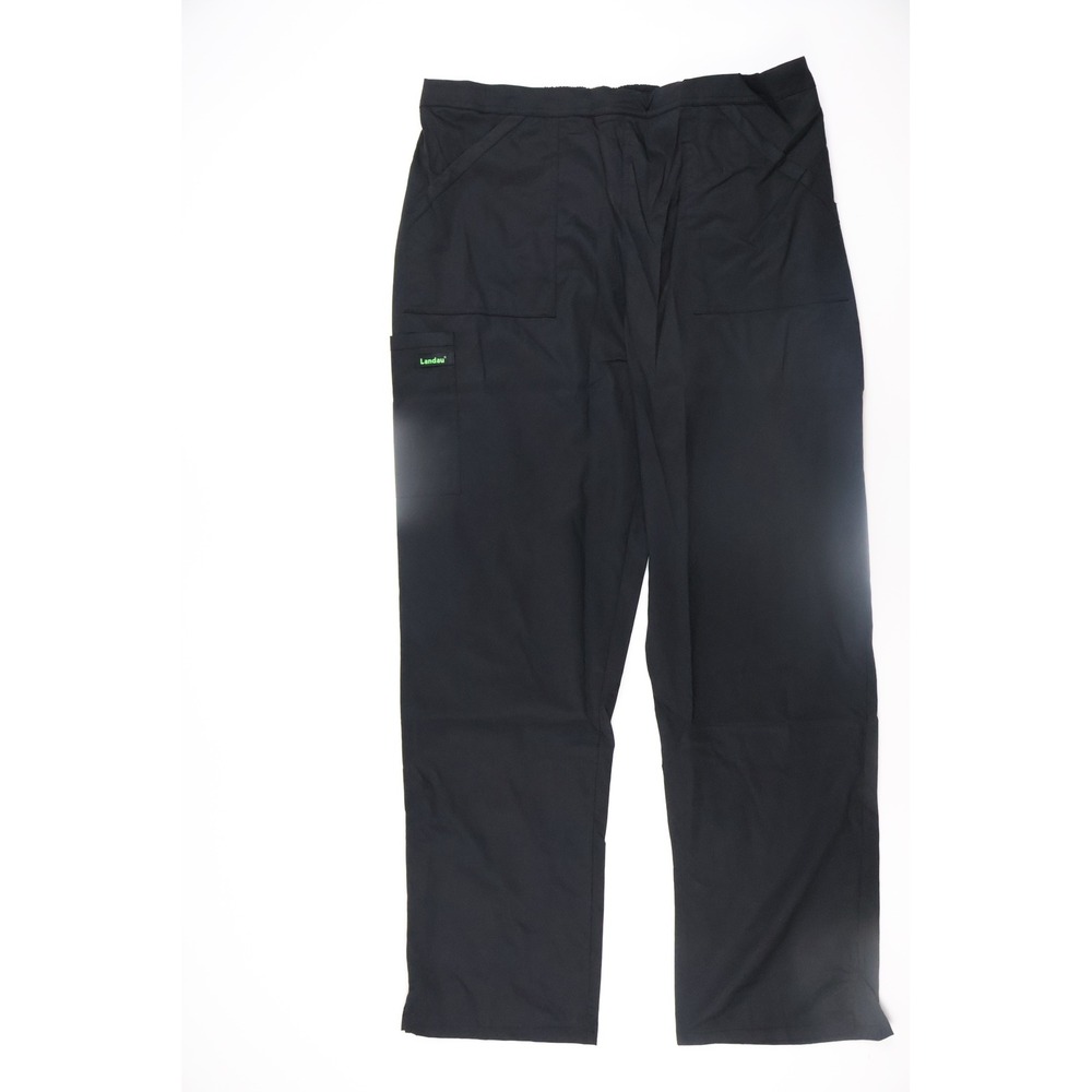 Landau Unisex Scrub Pants CareFlex Black Solid Medium Excellent